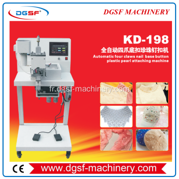 Bouton de base à quatre griffes automatiques Plastique Perle de fixation Machine KD -198